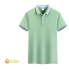 Asian hot sale company tshirt uniform team work waiter watiress tshirt logo Color Light Green