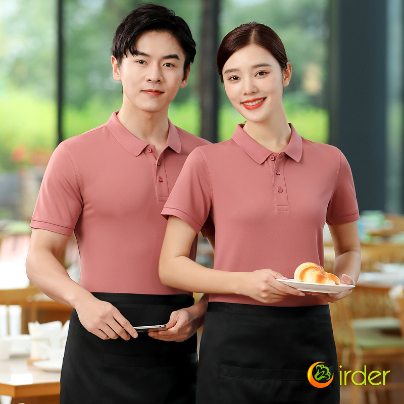 plain color logo embroidery supported company tshirt uniform