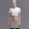 fashion Euope restaurant cafe bar waiter waitress apron stripes small apron Color Khaki