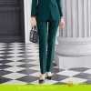new European American fashion high-end women pant suits blazer pant Color blackish green pant