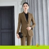 new European American fashion high-end women pant suits blazer pant Color khaki blazer