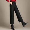 fashion casual loose wide leg women pant trousers Color Black