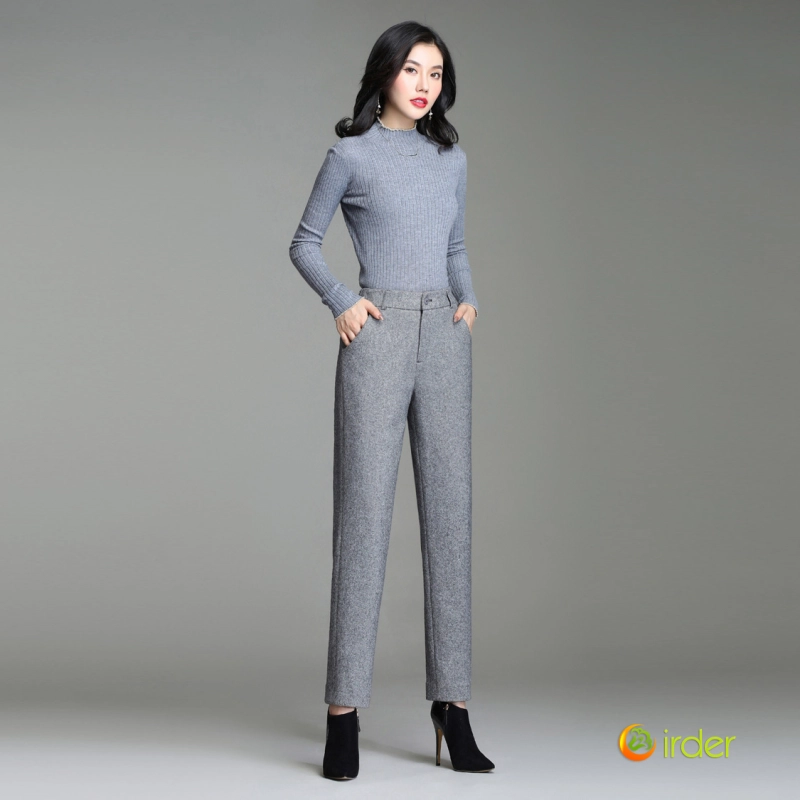 2025 autumn winter woolen pant flare pant for women work office wear lady trouser
