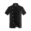 denim like fabric short sleeve chef jacket cook uniform Color Black