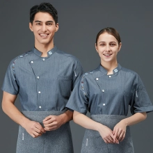 dim gray short sleeve summer chef jacket