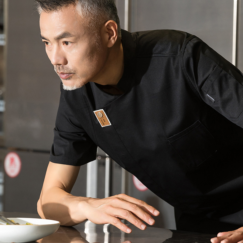 solid color high quality short sleeve chef jacket