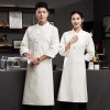 winter PU leather fabric chef uniform man women chef jacket Color White