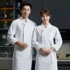 Chinese restaurant hotpot store long sleeve chef jacket uniform wholesale Color White