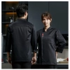 Chinese restaurant hotpot store long sleeve chef jacket uniform wholesale Color Black