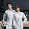 handsome long sleeve bread store baker chef jacket coat Color White