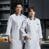 Asian restaurant chef jacket uniform autumn winter design Color White