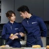 five starts restaurant chef coat uniform supplier Color Navy Blue