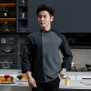 Korea design young chef jacket 2023 long sleeve autumn chef uniform