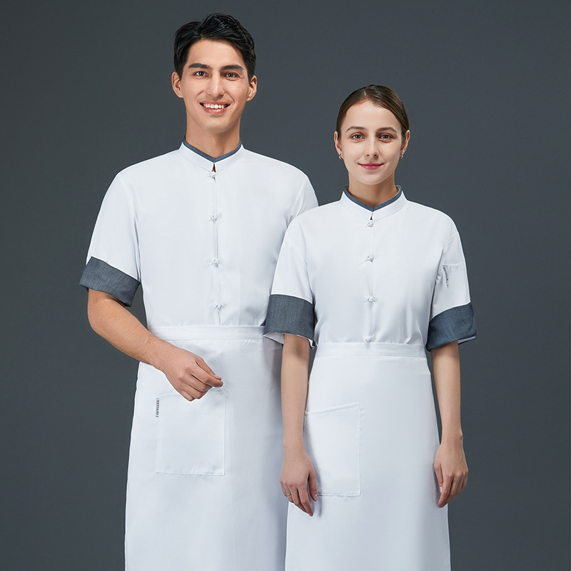casual short sleeve men women chef jacket cooking workwear