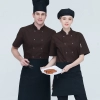navy blue double breasted button chef jacket 