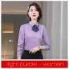 Europe design bamboo fiber fabric solid color long sleeve men shirt women business shirt Color Color 23
