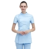 summer design short sleeve side open icu clinic nurse suits jacket pant Color Light blue