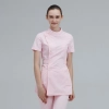 summer design short sleeve side open icu clinic nurse suits jacket pant Color Pink