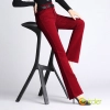 2025 autumn winter high waist thicken corduroy flared pants large size women's trouser Color Wine