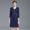 korea design formal office lady work dress Color Navy Blue