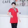 Asian style short sleeve summer restaurant cafe waiter waitress shirt uniform Color Color 1
