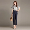 fit comfortable elastic women capri pant Office lady trousers Color Navy Blue