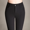 fit comfortable elastic women capri pant Office lady trousers Color Black