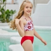 red flower print swimming wear swimsuit for children
