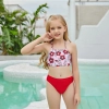 red flower print swimming wear swimsuit for children Color Color 1