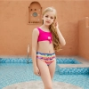 2022 honeycomb printing cute halter floral little girl kid swimwear swimsuit bikini Color Color 3