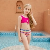 2025 honeycomb printing cute halter floral little girl kid swimwear swimsuit bikini