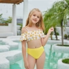 2022 cute one piece halter floral little girl kid swimwear Color Color 9