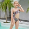 2022 cute one piece halter floral little girl kid swimwear Color Color 2