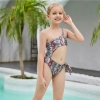 2025 cute one piece halter floral little girl kid swimwear Color Color 2