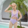 2022 cute one piece halter floral little girl kid swimwear Color Color 3