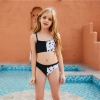 2022 cute one piece halter floral little girl kid swimwear Color Color 8