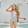 2025 cute one piece halter floral little girl kid swimwear Color Color 10