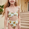 lovely sunflower printing girl swimwear water game swimsuit wholesale