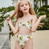 lovely sunflower printing girl swimwear water game swimsuit wholesale