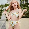 lovely sunflower printing girl swimwear water game swimsuit wholesale