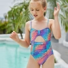 lovely sunflower printing girl swimwear water game swimsuit wholesale
