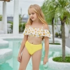2023 fashion sunflower print two-piece swimwear teen girl small girl Color Color 2
