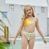 2023 fashion sunflower print two-piece swimwear teen girl small girl Color Color 3