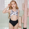 2022 white & black one-piece swimwear teen girl children girl swimwear  Color White