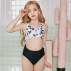 2025 white & black one-piece swimwear teen girl children girl swimwear  Color White