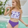 2025 grape fruit print teen girl children girl two piece design tankini Color Color 1
