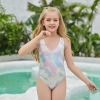 2022 grape fruit print teen girl children girl two piece design tankini Color Color 1