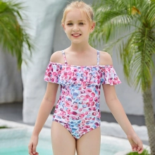 2022 suspenders colorful children girl one piece design bikini swimming wear