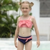 2025 red white stripes kid swimwear little girl children girl two piece design tankini Color Color 1