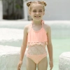 2025 lace fabric swimwear little girl children girl one piece design bikini Color Color 1